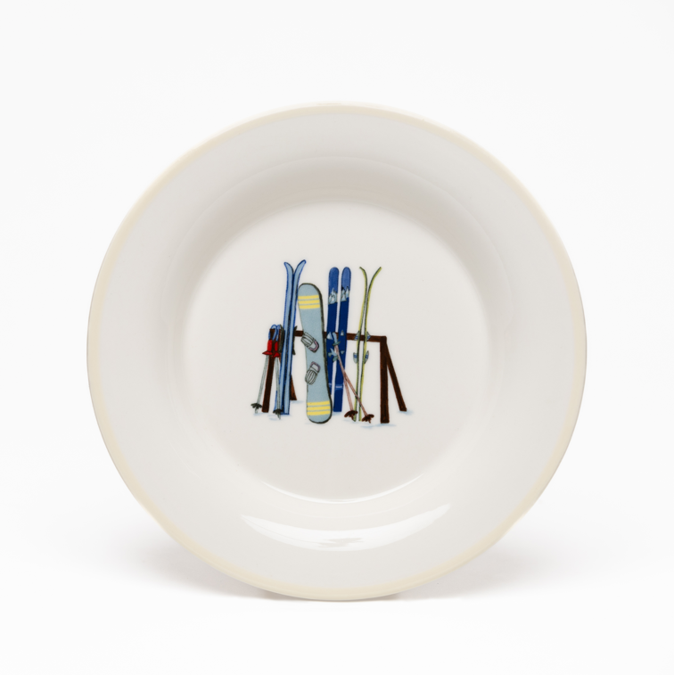 7.5" Round Plate - Winter Sports (Set of 6 Plates)